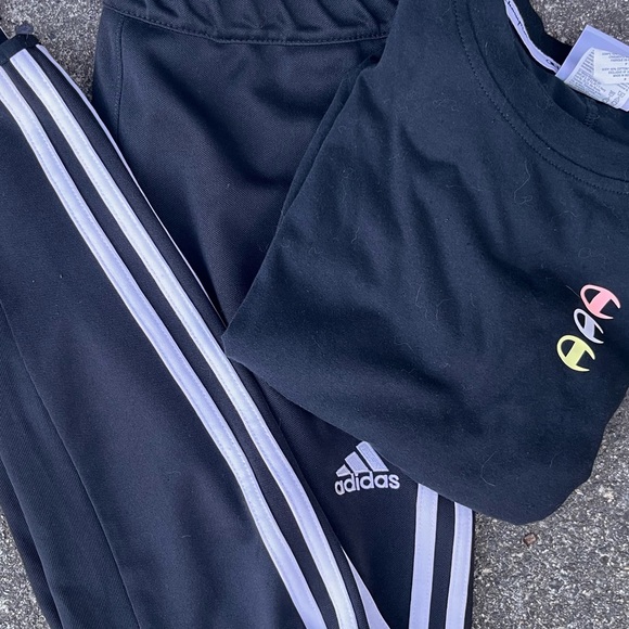 Adidas Small Track Pant + Shirt Bundle 3-Stripe Jogger Climacool Fitted Taper - Picture 9 of 14